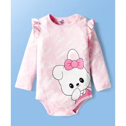 Doodle Poodle 100% Cotton Interlock Knit Full Sleeves Onesies With Bunny Print - Pink-picture-21
