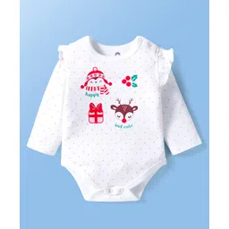 Doodle Poodle 100% Cotton Interlock Knit Full Sleeves Onesies With Bunny Print - White-picture-20
