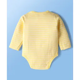 Doodle Poodle 100% Cotton Knit Full Sleeves Dino Printed Onesies Pack of 2 - White & Yellow image 5