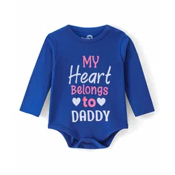 Doodle Poodle 100% Cotton Knit Full Sleeves Heart Printed Onesies Pack of 2 - Blue & Red image 2