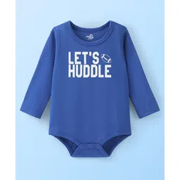 Doodle Poodle 100% Cotton Knit Full Sleeves Onesies Stripes & Text Print Pack of 2- Blue & White image 2