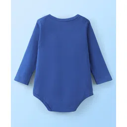 Doodle Poodle 100% Cotton Knit Full Sleeves Onesies Stripes & Text Print Pack of 2- Blue & White image 3