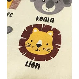 Doodle Poodle 100% Cotton Knit Full Sleeves Onesies With Animal Print - Cream image 4