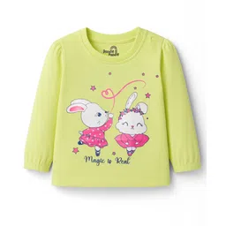 Doodle Poodle 100% Cotton Knit Full Sleeves Top With Bunny Print - Lime Green-picture-23