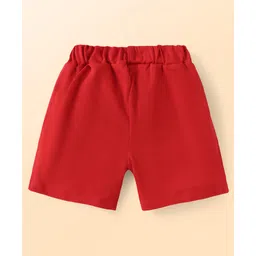 Doodle Poodle 100% Cotton Knit Knee Length Shorts With Rugby Print Pack of 3 - Red Navy Blue & Orange image 5