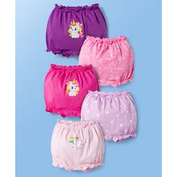 Doodle Poodle 100% Cotton Single Jersey Knit Bloomers With Unicorn Print Pack Of 5 - Multicolour-picture-24