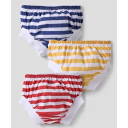 Doodle Poodle 100% Cotton Single Jersey Knit Briefs With Stripes Pack Of 3 - Red Yellow & Blue-picture-35