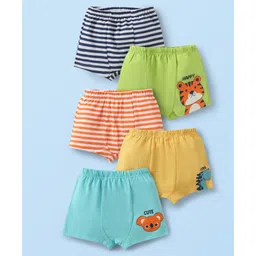 Doodle Poodle 100% Cotton Single Jersey Knit Trunk With Stripes & Animal Print Pack Of 5 - Multicolour-picture-16