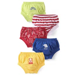 Doodle Poodle 100% Cotton Single Jersey Panties With Stripes & Animal Print Pack of 5 - Multicolour-picture-12