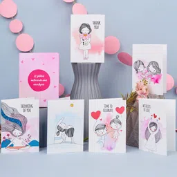 Set of 12 Notecard contains 6 Unique Design Greeting Card-image-2