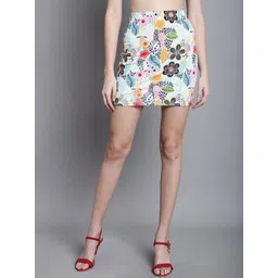 DOOR74 Floral Printed Pencil Mini Skirt-picture-36
