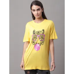 DOOR74 Graphic Printed Round Neck Cotton T-shirt-picture-33