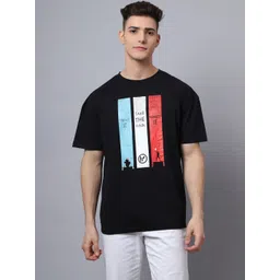 DOOR74 Men Printed Drop-Shoulder Sleeves T-shirt-picture-26