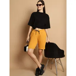 DOOR74 Women Mid-Rise Cotton Shorts image 4