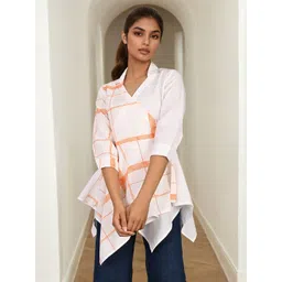 Dora Dori Women Checked V- Neck Cotton Wrap Top-picture-33