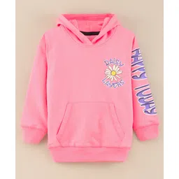 Doreme Full Sleeves Knit Sweatshirt Placement Print- Pink-picture-15