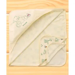 Doreme Interlock Knit Hooded Towel & Wrappers With Bear Print L 82 x B 81 cm - Yellow-picture-26