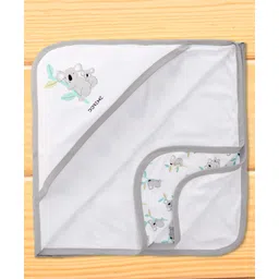 Doreme Interlock Knit Hooded Towel & Wrappers With Koala Print L 82 x B 81 cm - Light Grey-picture-23