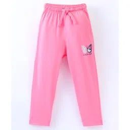 Doreme Single Jersey Full Length Lounge Pant Text Print- Pink-picture-26