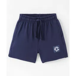 Doreme Single Jersey Knit Shorts With Logo Print - Blue Berry-image-0