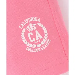 Doreme Single Jersey Knit Shorts With Logo Print - Neon Pink image 3