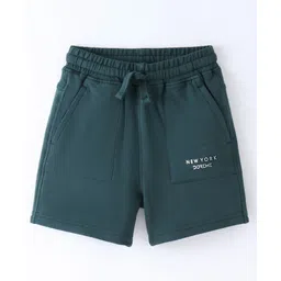 Doreme Single Jersey Knit Shorts With Text Print - Deep Green-image-38