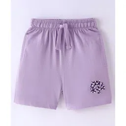 Doreme Single Jersey Knit Shorts With Text Print - Lilac-picture-14