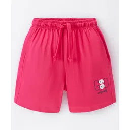 Doreme Single Jersey Knit Shorts With Text Print - Punch Pink-picture-36