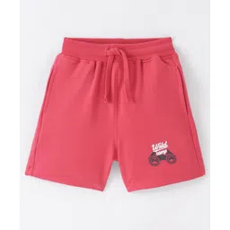 Doreme Single Jersey Knit Shorts With Text Print - Ruby Red-image-21