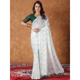 Dori Geometric Printed Saree with Blouse Piece-picture-19