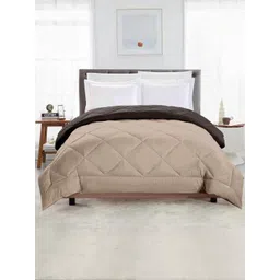 Doristyle Beige 250 GSM Checked Microfiber Double Bed Comforter-picture-30