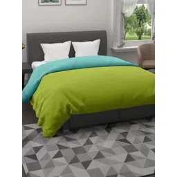 Doristyle Green 250 GSM Checked Microfiber Double Bed Comforter-image-11