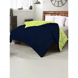 Doristyle Navy Blue & Green Microfiber Heavy Winter Double Bed Quilt-image-8