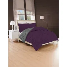 Doristyle Purple 250 GSM Checked Microfiber Single Bed Comforter-picture-18