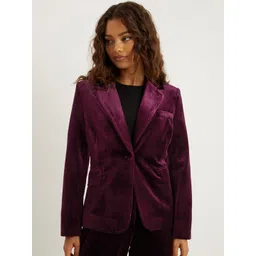 DOROTHY PERKINS Petite Velvet Single Breasted Blazer-picture-16