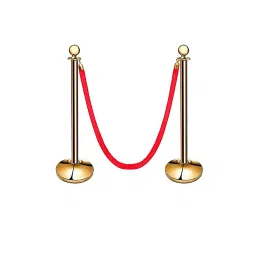DOSSVICK Stainless Steel Stanchion Queue Manager Set of 2 pole Rope 4 Metre Red/Golden-picture-43
