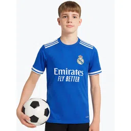 dostitch Boys Typography Printed Round Neck Real Madrid Football Jersey Dri-FIT T-shirt-picture-43