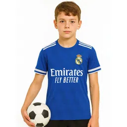 dostitch Boys Typography Printed Round Neck Real Madrid Football Jersey Dri-FIT T-shirt-picture-39