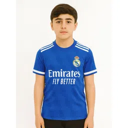 dostitch Boys Typography Printed Round Neck Real Madrid Football Jersey Dri-FIT T-shirt-picture-14