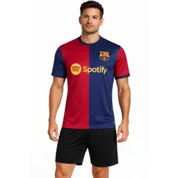 dostitch Men Brand Logo Barcelona Lionel Messi Colourblocked T-shirt-picture-36
