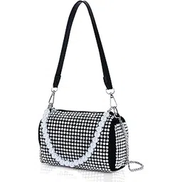 dosyso Rhinestone Crossbody sling Bag with Chain strap side Bag Evening Clutch Pearl Handle Designer Handbags for Women Stylish Latest Girls Glitter Ladies Purse for Party Wedding-picture-38