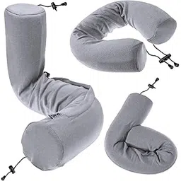 Dot&Dot Twist Memory Foam Travel Pillow for Airplanes - Travel Neck Pillow for Sleeping - Airplane Pillow for Neck Support - Adjustable, Bendable Neck Roll Pillow-picture-29