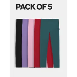 Dotokids Girls Pack Of 5 Cotton Ankle Length Leggings-picture-23