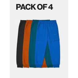 Dotokids Kids Pack of 4 Cotton Cargo Joggers-picture-52