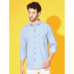 DOUBLE ONE Men Standard Regular Fit Solid Spread Collar Casual Shirt-image-23