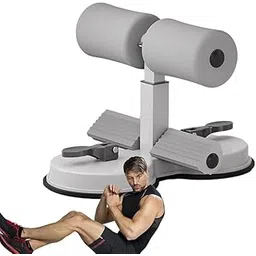 Double Suction Cup Sit-Up Bar for Abdominal Exercis Leg Muscle Training Arm Muscles Exercise Adjustable Ab Exercise for Men and Women (Grey)-picture-24