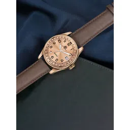 DOUBLERUN Men Dial & Leather Bracelet Style Straps Analogue Multi Function Watch-image-48