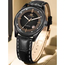 DOUBLERUN Men Dial & Leather Bracelet Style Straps Analogue Multi Function Watch H05N7010-image-19