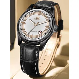 DOUBLERUN Men Dial & Leather Bracelet Style Straps Analogue Multi Function Watch H05N7011-image-20