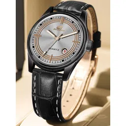 DOUBLERUN Men Dial & Leather Bracelet Style Straps Analogue Multi Function Watch H05N7013-image-3